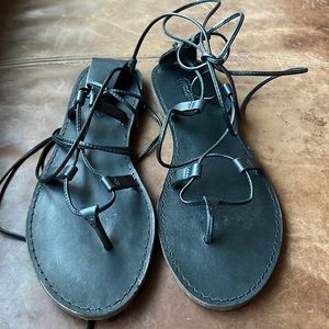 Madewell Black Roman Tie Sandal